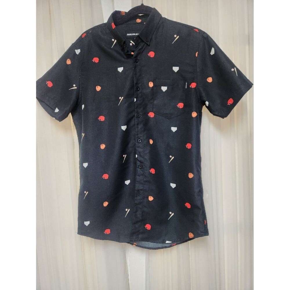Molokai Surf Co. Men's Baseball Theme Casual Shirt Size M
